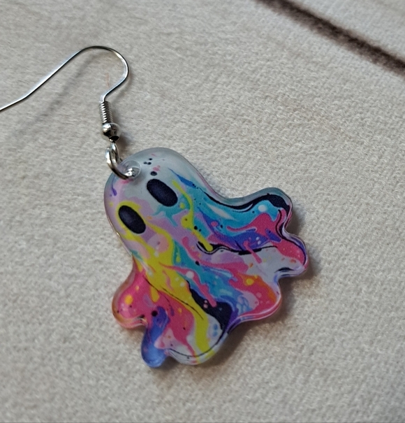 Colorful Ghost Earrings - Picture 5 of 5